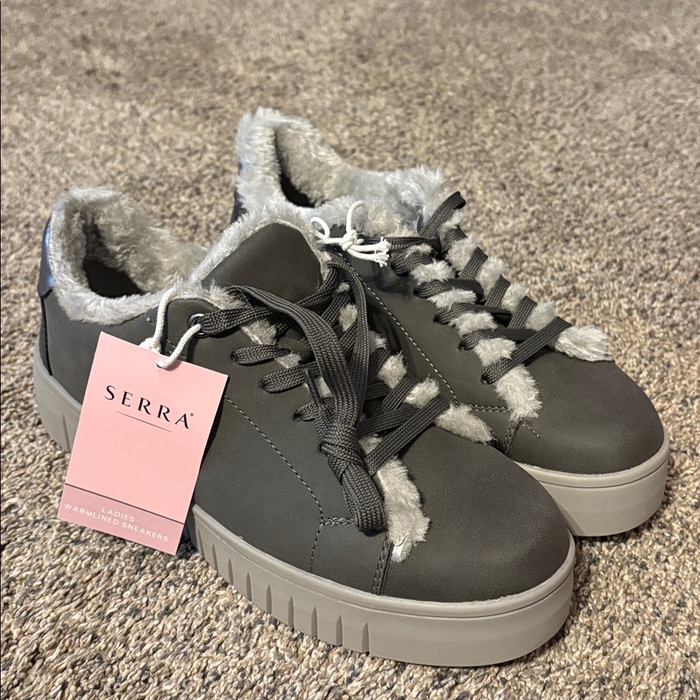 Serra Gray Ladies Warmlined Sneakers